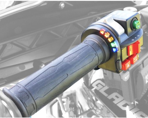 KOSO MANETKI PODGRZEWANE ZE STEROWNIKIEM I PODGRZEWACZEM KCIUKA ATV/SKUTER ŚNIEŻNY (22MM + 22MM, 7/8 CALA + 7/8 CALA) DŁUGOŚĆ 13