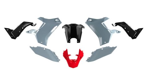 RACETECH (RTECH) KOMPLET PLASTIKÓW (BEZ PRZEDNIEGO BŁOTNIKA) T7 REVOLUTION YAMAHA TENERE 700 '19-'24 KOLOR SZARY/CZARNY/CZERWONY