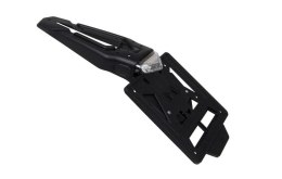 RACETECH (RTECH) UNIWERSALNE MOCOWANIE TABLICY REJESTRACYJNEJ ( DODATKOWY BŁOTNIK TYŁ/ WYPINANA REJSTRACJA ) Z LAMPKĄ LED ( KĄT 