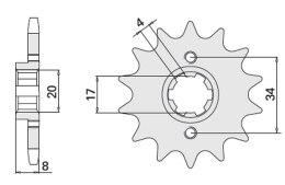 CHT ZĘBATKA PRZEDNIA 267 14 HONDA XL 350R (287-14K) (JTF1263.16)