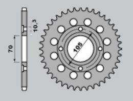 CHT ZĘBATKA TYLNA 278 38 HONDA CB 250 360 400 73-79 (278-38) (JTR278.38)