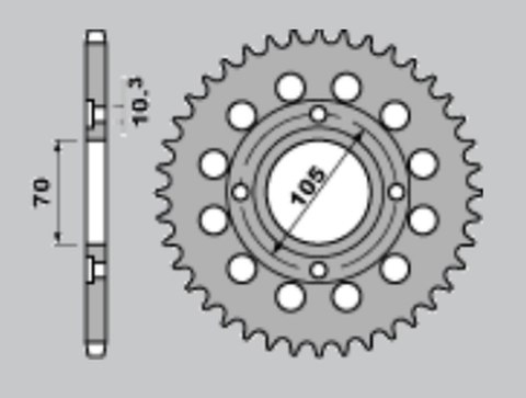 CHT ZĘBATKA TYLNA 278 38 HONDA CB 250 360 400 73-79 (278-38) (JTR278.38)