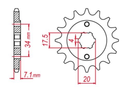 GROSSKOPF PROMOCJA ZĘBATKA PRZEDNIA 266 13 HONDA CR 125 '79-'85, XL 250, CBX 250 (JTF266.13)