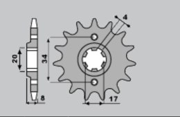 GROSSKOPF PROMOCJA ZĘBATKA PRZEDNIA 267 14 HONDA CB 250 '92-'02, XL 250R '84-'87, XL350R (JTF278.13)