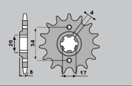 GROSSKOPF PROMOCJA ZĘBATKA PRZEDNIA 267 14 HONDA CB 250 '92-'02, XL 250R '84-'87, XL350R (JTF278.13)