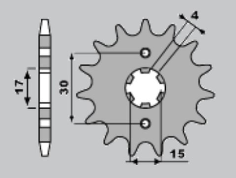 JR ZĘBATKA PRZEDNIA 274 15 (27415JT) HONDA MTX 80 R2