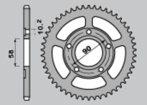 JR ZĘBATKA TYLNA 281 35 HONDA NSR 125 '89-'93, NSR 125 '94-'98 (-1) (JTR604.35)