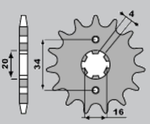PBR ZĘBATKA PRZEDNIA 263 13 18NC YAMAHA TTR 125 09-12 (ŁAŃC. 428)
