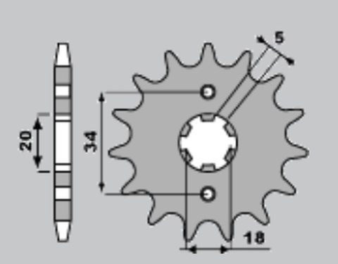 PBR ZĘBATKA PRZEDNIA 264 16 18NC KYMCO 125/ YAMAHA 125 (ŁAŃC. 428)