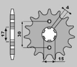 PBR ZĘBATKA PRZEDNIA 274 15 18NC HONDA MTX 80 R2 87-92 (ŁAŃC. 428)