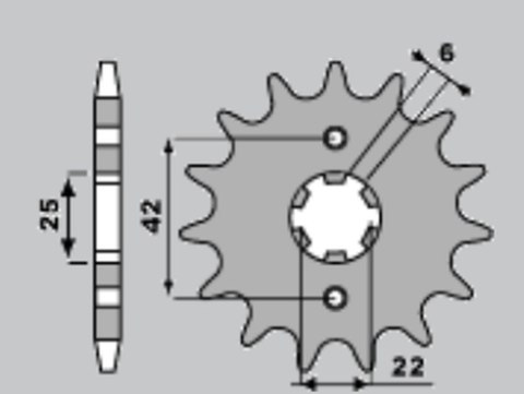 PBR ZĘBATKA PRZEDNIA 278 16 18NC (ŁAŃC. 530)