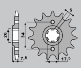 PBR ZĘBATKA PRZEDNIA 279 13 18NC (ŁAŃC. 520)