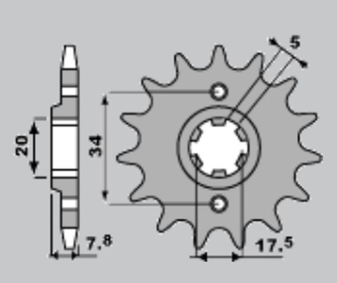 PBR ZĘBATKA PRZEDNIA 279 13 18NC (ŁAŃC. 520)