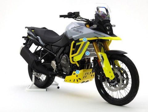 CROSSPRO GMOLE OSŁONY SILNIKA ALUMINIOWE SUZUKI V-STROM 800 / 800 DE '23-'24 KOLOR CZARNY TEKSTUROWANY