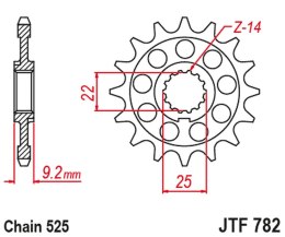 JT 2024/03 ZĘBATKA PRZEDNIA 2129 16 BENELLI LEONCIO 800 '22-'23, TORNADO 900 '02-'08, TNT 1130 '04-'11, TRE 1130 K '11-'17 (2129