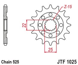 JT 2024/03 ZĘBATKA PRZEDNIA 2354 15 ROYAL ENFIELD HIMALAYAN 411 '16-'22, SCRAM 411 '22-'23, CINTINENTAL / INTERCEPTOR 650 '19-'2