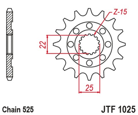 JT 2024/03 ZĘBATKA PRZEDNIA 2354 15 ROYAL ENFIELD HIMALAYAN 411 '16-'22, SCRAM 411 '22-'23, CINTINENTAL / INTERCEPTOR 650 '19-'2