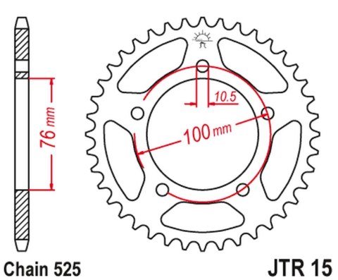 JT 2024/03 ZĘBATKA TYLNA 4456 46 BENELLI IMPERIALE 400 '18-'21, LEONCIO 800 '22-'23, BN 600 GT '16-'17, BN 600 R '14-'17 (445646