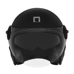 NOX PREMIUM KASK OTWARTY JET HERITAGE LEATHER KOLOR CZARNY MAT/CZARNY ROZMIAR M
