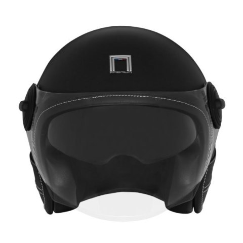 NOX PREMIUM KASK OTWARTY JET HERITAGE LEATHER KOLOR CZARNY MAT/CZARNY ROZMIAR M