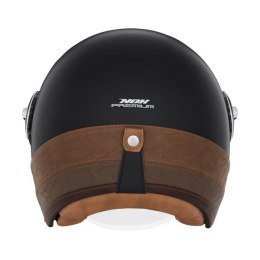 NOX PREMIUM KASK OTWARTY JET HERITAGE LEATHER KOLOR CZARNY/BRĄZOWY ROZMIAR L