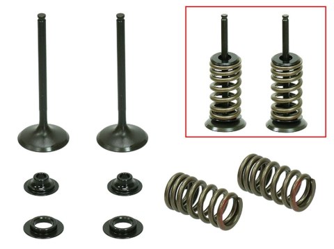 PSYCHIC 2024/03 ZAWORY WYDECHOWE (KOMPLET ZAWORÓW ZE SPRĘŻYNAMI I PODKŁADKAMI) HONDA CRF 450R '02-'06 STALOWY (MX-09534E) (31X4,