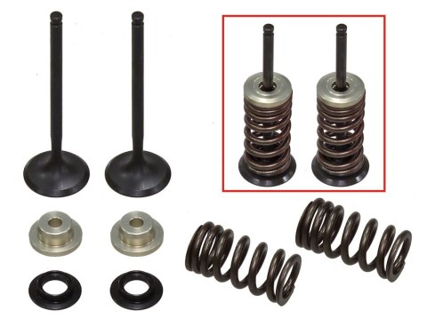 PSYCHIC 2024/03 ZAWORY WYDECHOWE (KOMPLET ZAWORÓW ZE SPRĘŻYNAMI I PODKŁADKAMI) SUZUKI RMZ 250 '07-'22 STALOWY (MX-09530E) (25X4,