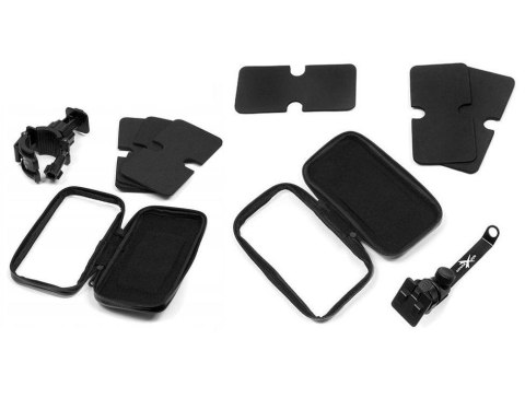 BIKETEC KOMPLET ETUI WODOODPORNYCH Z UCHWYTEM NA KIEROWNICĘ EXTREME® OBROTOWE 360 + POD LUSTERKO NA TELEFON / SMARTFON / NAWIGAC