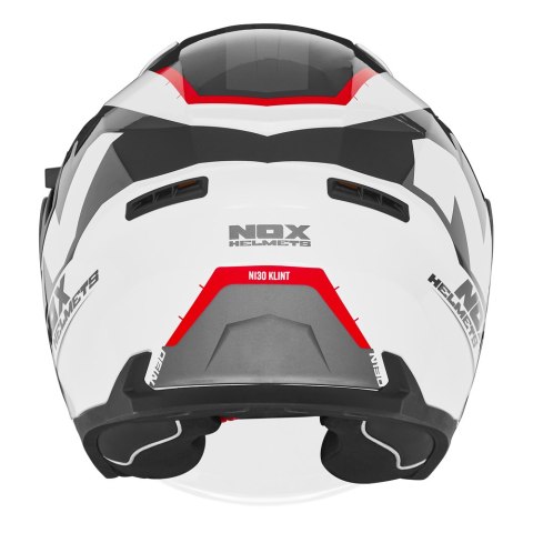 NOX KASK OTWARTY JET Z BLENDĄ N130 KLINT KOLOR BIAŁY/CZERWONY ROZMIAR S