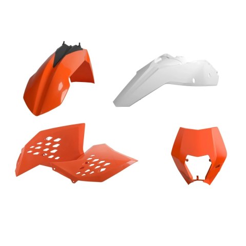 POLISPORT KOMPLET PLASTIKÓW (FULL KIT) KTM EXC/EXC-F '08-'11 W ZESTAWIE TABLICA PRZEDNIA (8666700001) I OSŁONY AMORTYZATORÓW (83