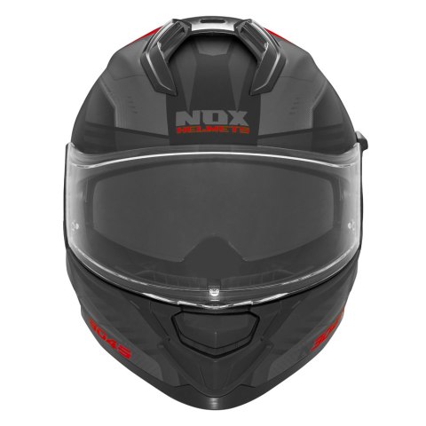 NOX KASK INTEGRALNY (FULL FACE) Z BLENDĄ N304S CARVER KOLOR CZARNY/CZERWONY MAT ROZMIAR M