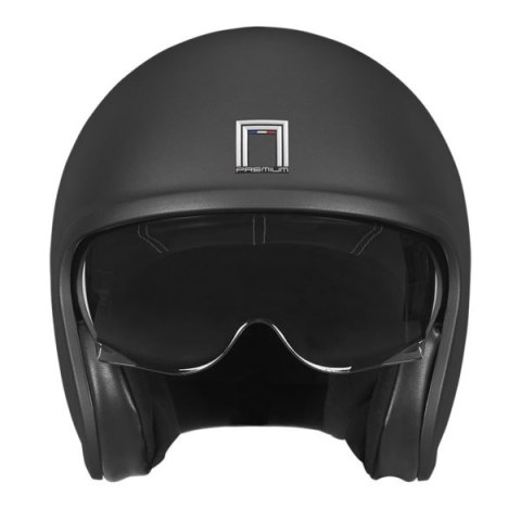 NOX PREMIUM KASK OTWARTY JET NEXT SOLID KOLOR CZARNY MAT ROZMIAR M (CIEMNA BLENDA)