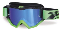 PROGRIP 2024/06 GOGLE PG3201-138 FL ATZAKI KOLOR CZARNY ZIELONY (SZYBA PG 3246C NIEBIESKA LUSTRZANA ANTISCRATCH, NO FOG, ANTI UV