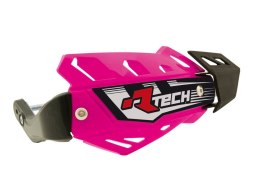 RACETECH (RTECH) OSŁONY RĄK (HANDBARY) FLX ATV/QUAD KOLOR RÓŻOWY NEON (Z 3 RODZAJAMI MOCOWAŃ DO KIEROWNICY)