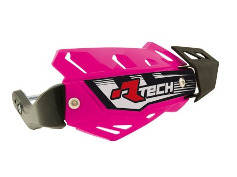 RACETECH (RTECH) OSŁONY RĄK (HANDBARY) FLX ATV/QUAD KOLOR RÓŻOWY NEON (Z 3 RODZAJAMI MOCOWAŃ DO KIEROWNICY)