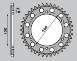 PBR ZĘBATKA TYLNA 298 40 C45 HONDA NS 400R '85-'88, VFR 400R '86 (JTR298.40)* (ŁAŃC. 530)