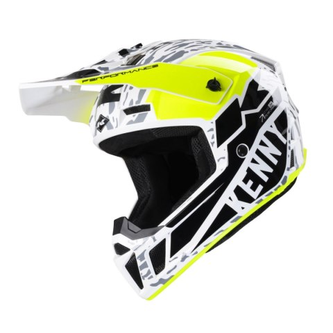 KENNY RACING KASK CROSS/ENDURO MODEL PERFORMANCE MIPS STONE KOLOR CZARNY/BIAŁY/ŻÓŁTY ROZMIAR XL ( 61 - 62 CM )