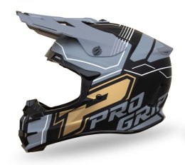 PROGRIP 2024/06 KASK CROSS PG3080 ADVENTURE KOLOR CZARNY SZARY ZŁOTY MAT ROZM. XL (3080-402) ( HOMOLOGACJA ECE 22R06, ZAPIĘCIE D