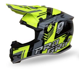 PROGRIP 2024/06 KASK CROSS PG3080 SPIRITS KOLOR ŻÓŁTY FLUO CZARNY SZARY ROZM. S (380-347) ( HOMOLOGACJA ECE 22R06, ZAPIĘCIE DD )