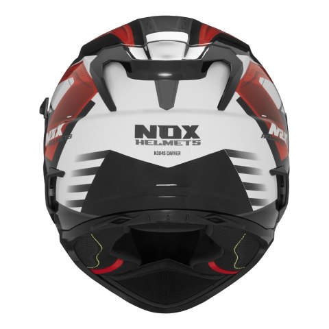 NOX KASK INTEGRALNY (FULL FACE) Z BLENDĄ N304S CARVER KOLOR CZARNY/BIAŁY/CZERWONY ROZMIAR XL