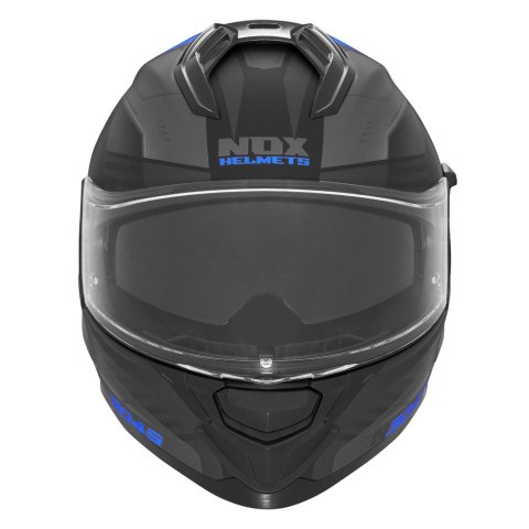 NOX KASK INTEGRALNY (FULL FACE) Z BLENDĄ N304S CARVER KOLOR CZARNY/NIEBIESKI MAT ROZMIAR XXL