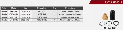 SHOWA 2024/07 ZESTAW NAPRAWCZY AMORTYZATORA TYLNEGO HONDA CRF 450 R '21-'24, CRF 450 RX '21-'24, CRF 250 R '22-'24, CRF 250 RX '