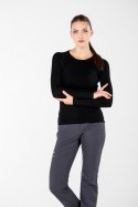 WOOLONA ALIZE KOSZULKA TERMOAKTYWNA DAMSKA Z DŁUGIM RĘKAWEM (100% WEŁNY MERINO) KOLOR CZARNY ROZMIAR L