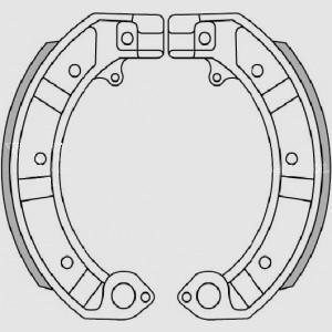 BRENTA SZCZĘKI HAMULCOWE PIAGGIO PK 50/125, PX 125/150/200, GS 160, SS 180/200, PE 200 (Z BLASZKAMI)(150x24mm) (FT 0128)