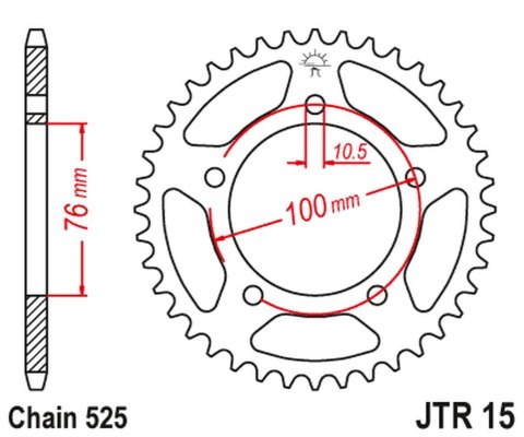 JT ZĘBATKA TYLNA 4456 42 BENELLI 500 LEONCINO '17-, TRK 502 '17-18 (445642JT)* (ŁAŃC. 525)